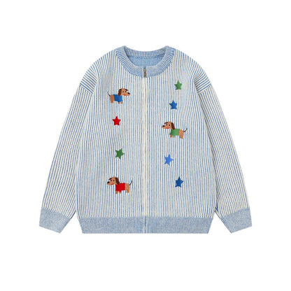 Dog Scarf Knit | Fluffy Pup Sweater with 3D Stripe Detail - Santo 