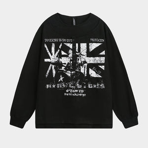 Punk Flag Art | Button Sweatshirt - Santo 
