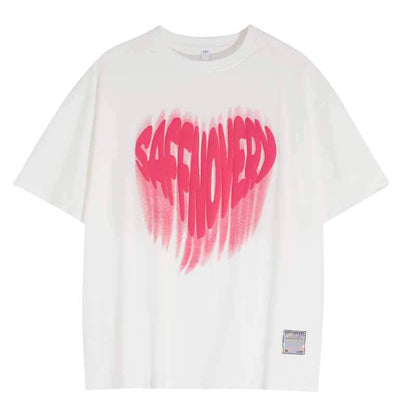 Pink Heart | Y2K Graphic Print T Shirt - Santo 