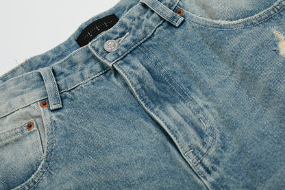 Ripped Washed | Wide-Leg Shorts - Santo 