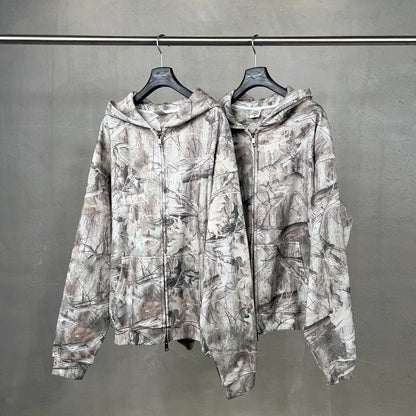 Forest Camo | Oversized Zip-Up Hoodie - Santo 