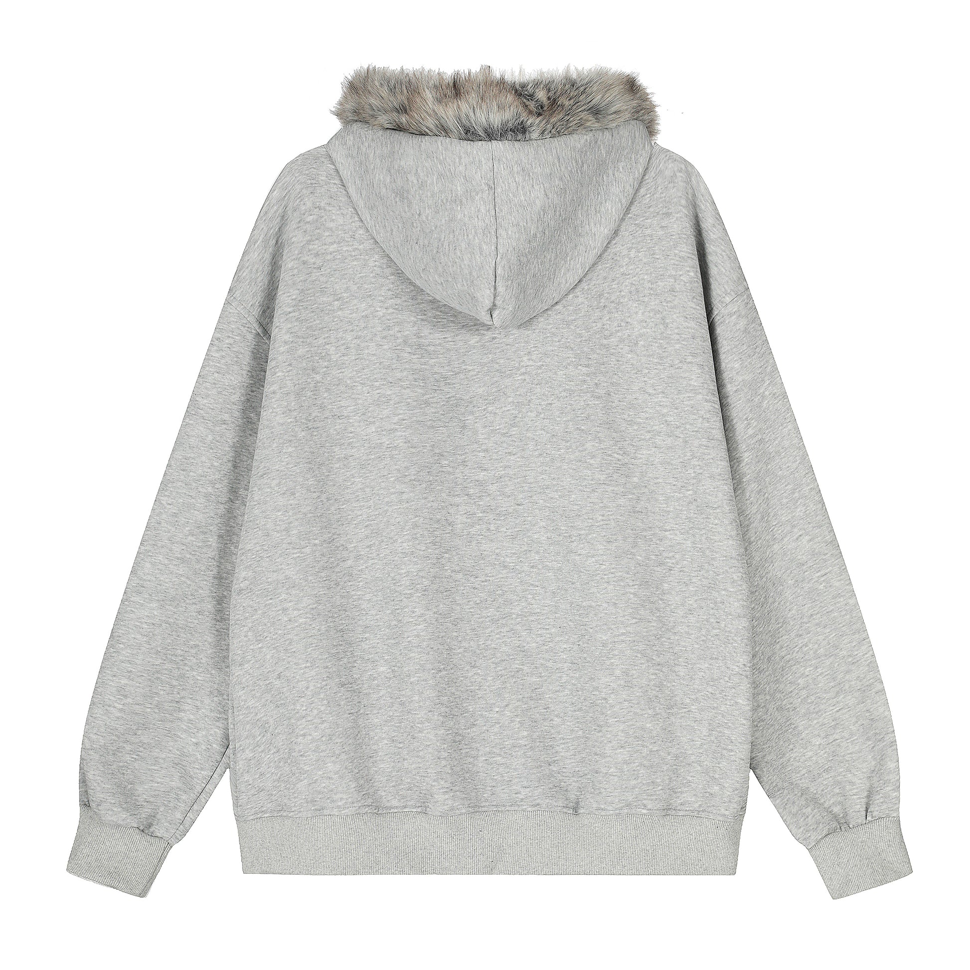 Graffiti Print Faux Fur | Zip Up Hoodie - Santo 