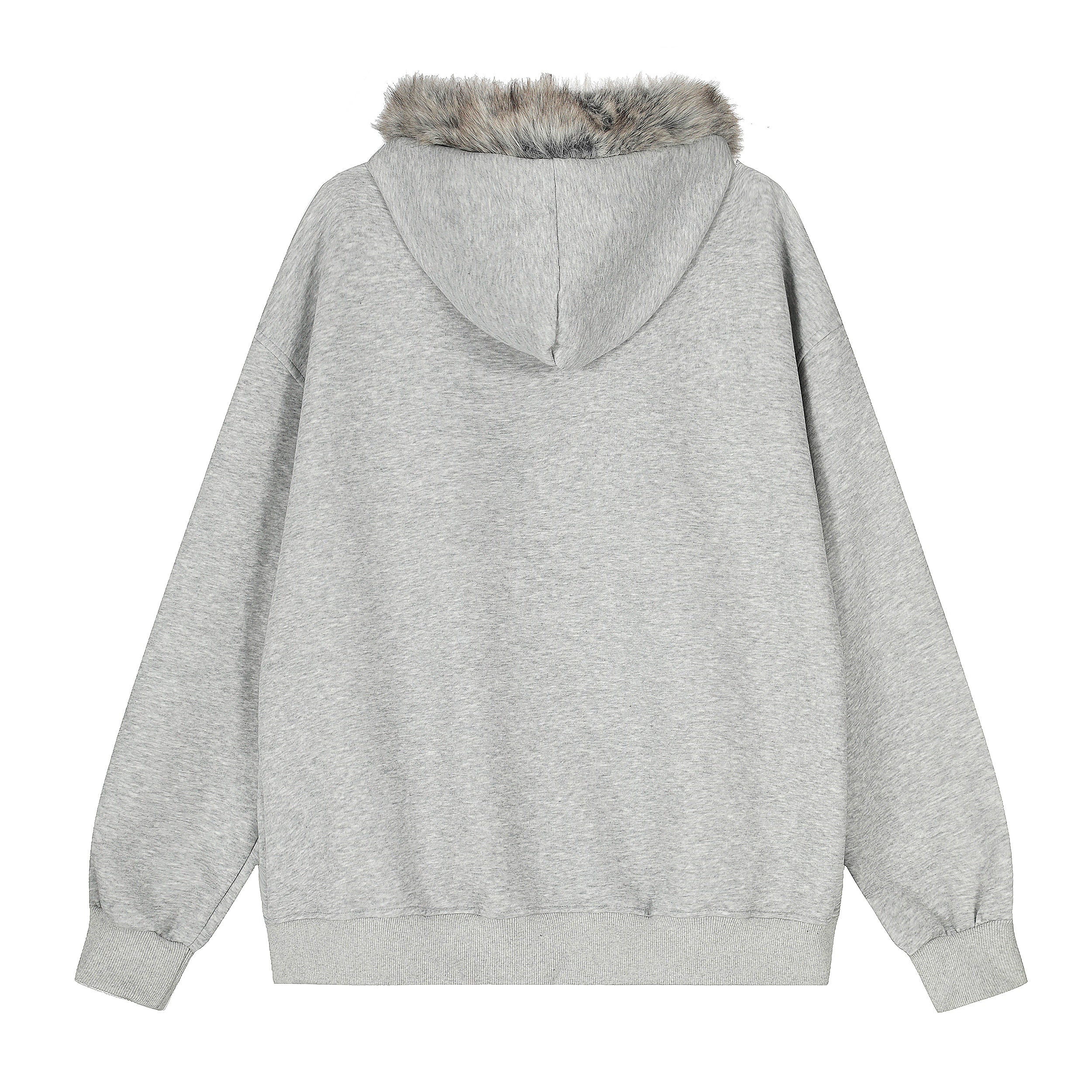 Graffiti Print Faux Fur | Zip Up Hoodie