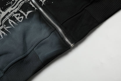 Graffiti Print | Oversized Zip Up Hoodie - Santo 