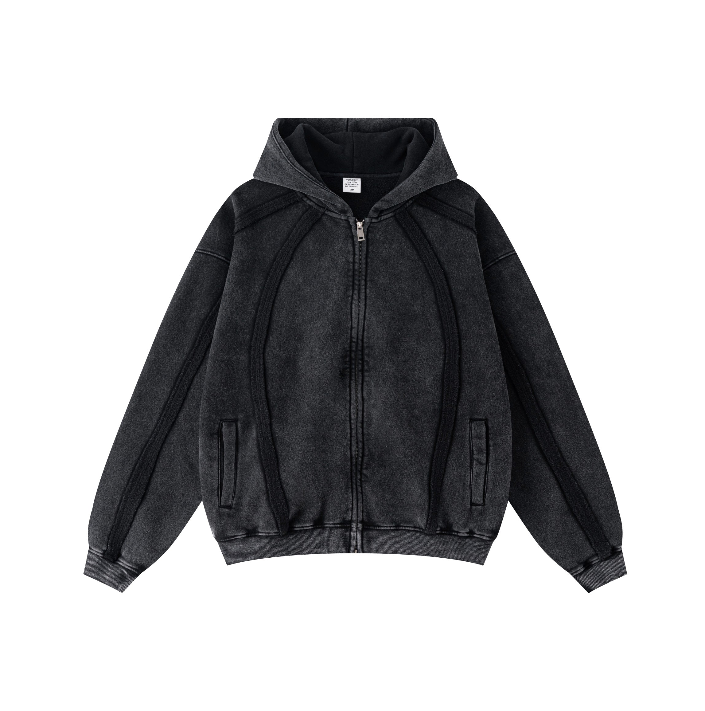 Structured Panel | Oversized Zip-Up Hoodie