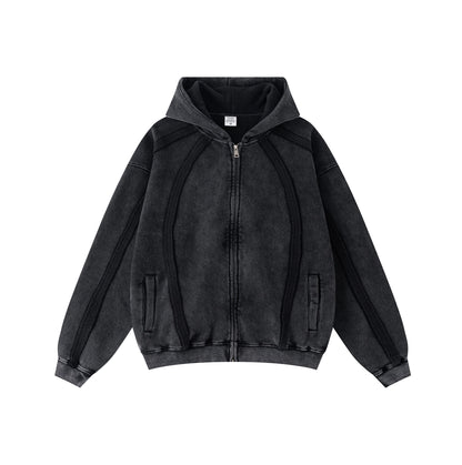 Structured Panel | Baggy Zip-Up Hoodie - Santo 
