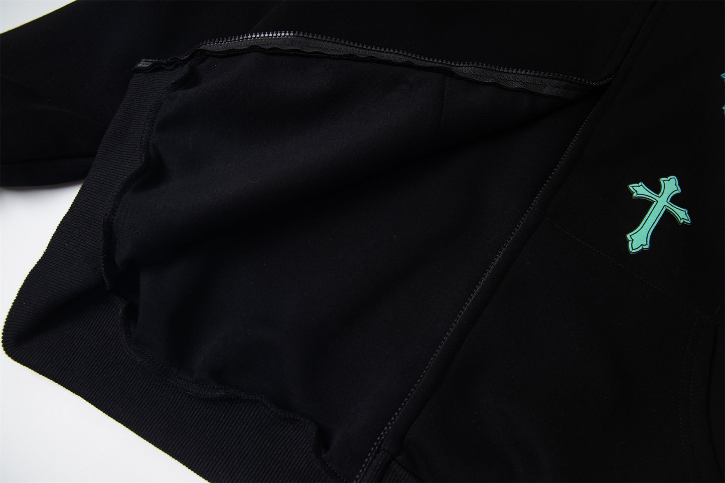 Colorful Cross Patch | Zip-Up Hoodie - Santo 