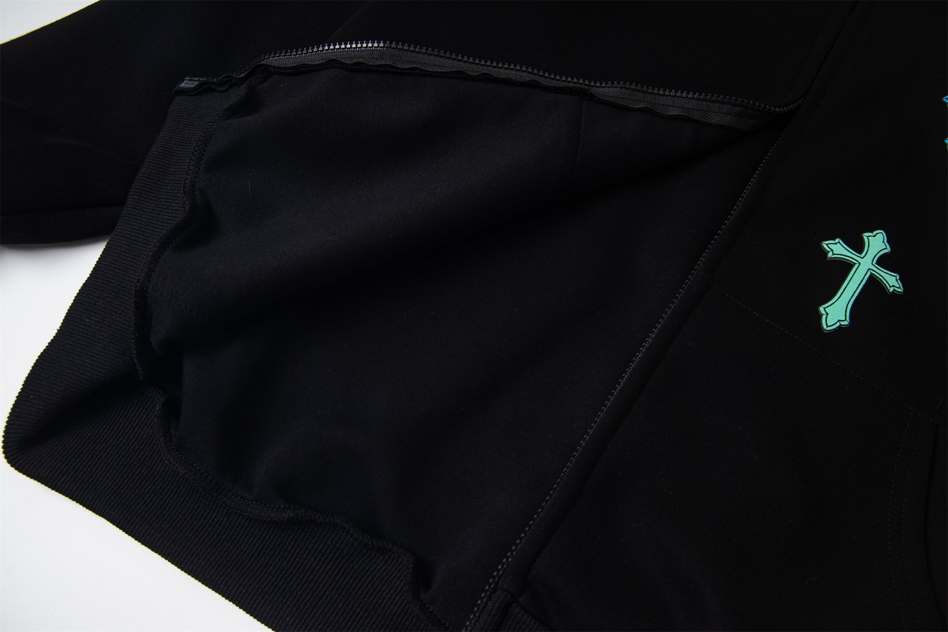 Colorful Cross Patch | Zip-Up Hoodie - Santo 