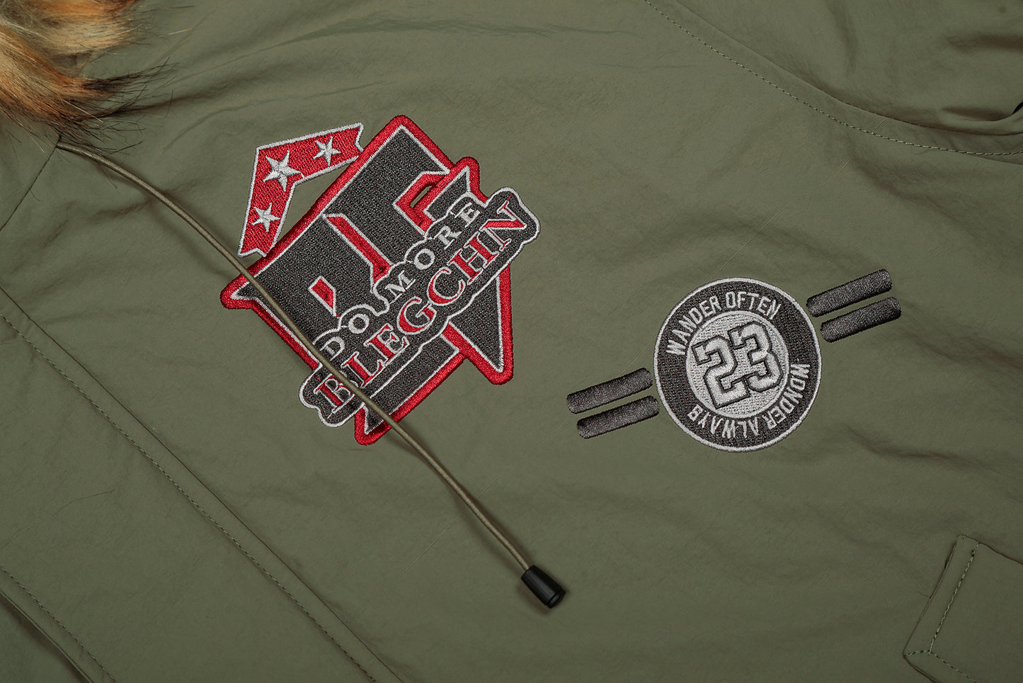 Patch Embroidered | Fur Hooded Jacket