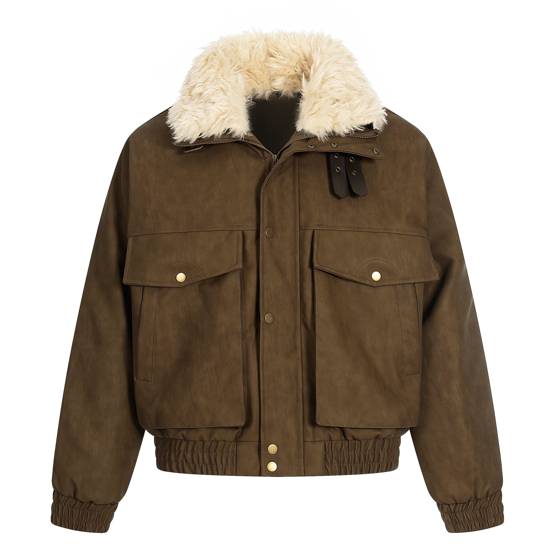 Vintage Pocket | Padded Suede Jacket - Santo 