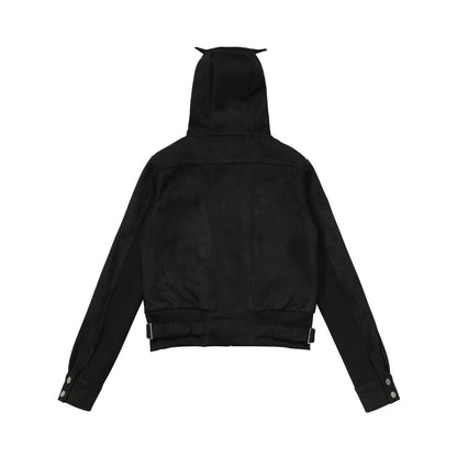 Puppy Paws | Knitted Cardigan with Faux Fur Hood