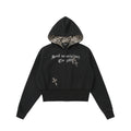 CrossCharm | Gothic Zip Hoodie with Leopard Lining