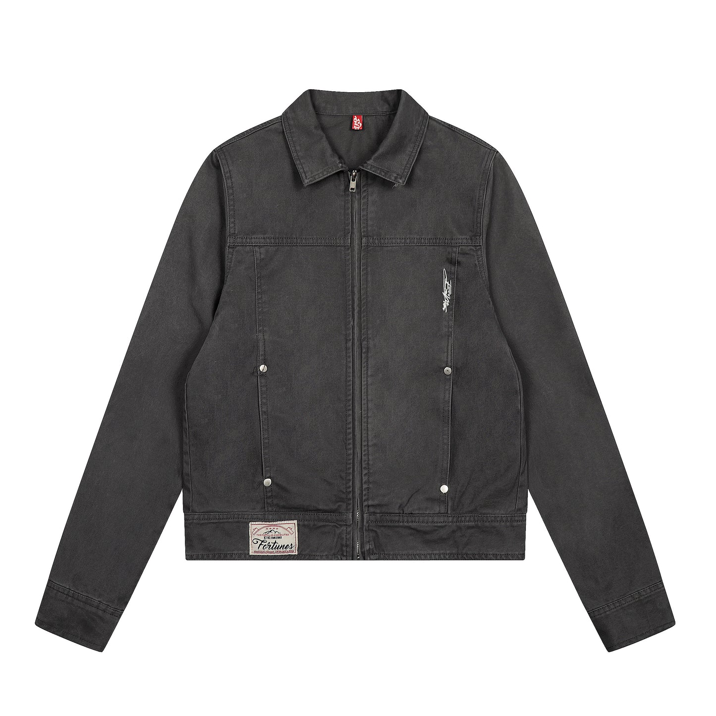 Steel Fade | Minimalist Zip-Up Denim Jacket - Santo 