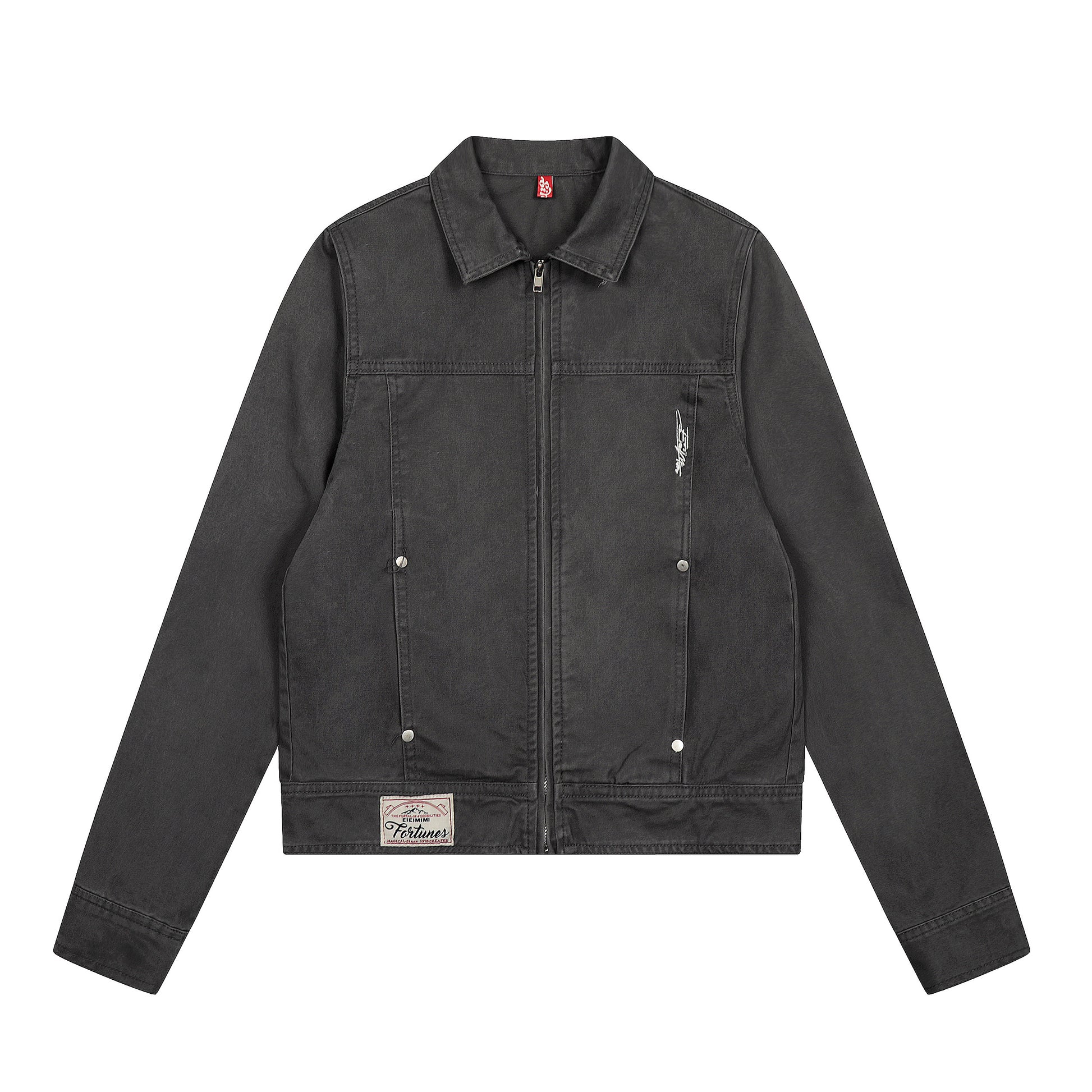 Steel Fade | Minimalist Zip-Up Denim Jacket - Santo 