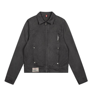 Steel Fade | Minimalist Zip-Up Denim Jacket