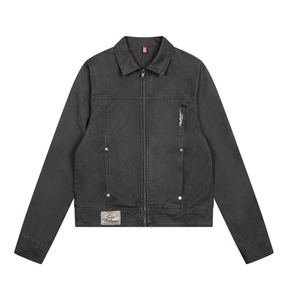 Steel Fade | Minimalist Zip-Up Denim Jacket - Santo 