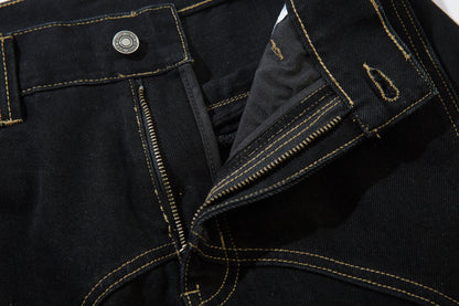 Geometric Stitch | Black Jeans - Santo 