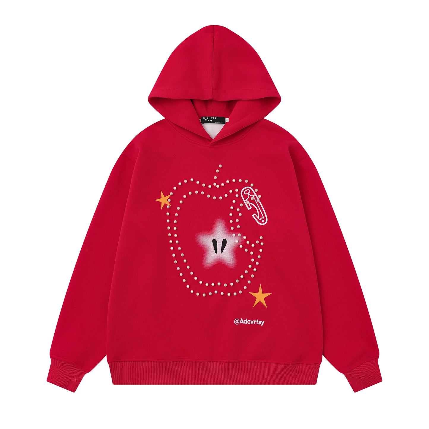 Glitter Star Apple Print | Oversized Hoodie - Santo 