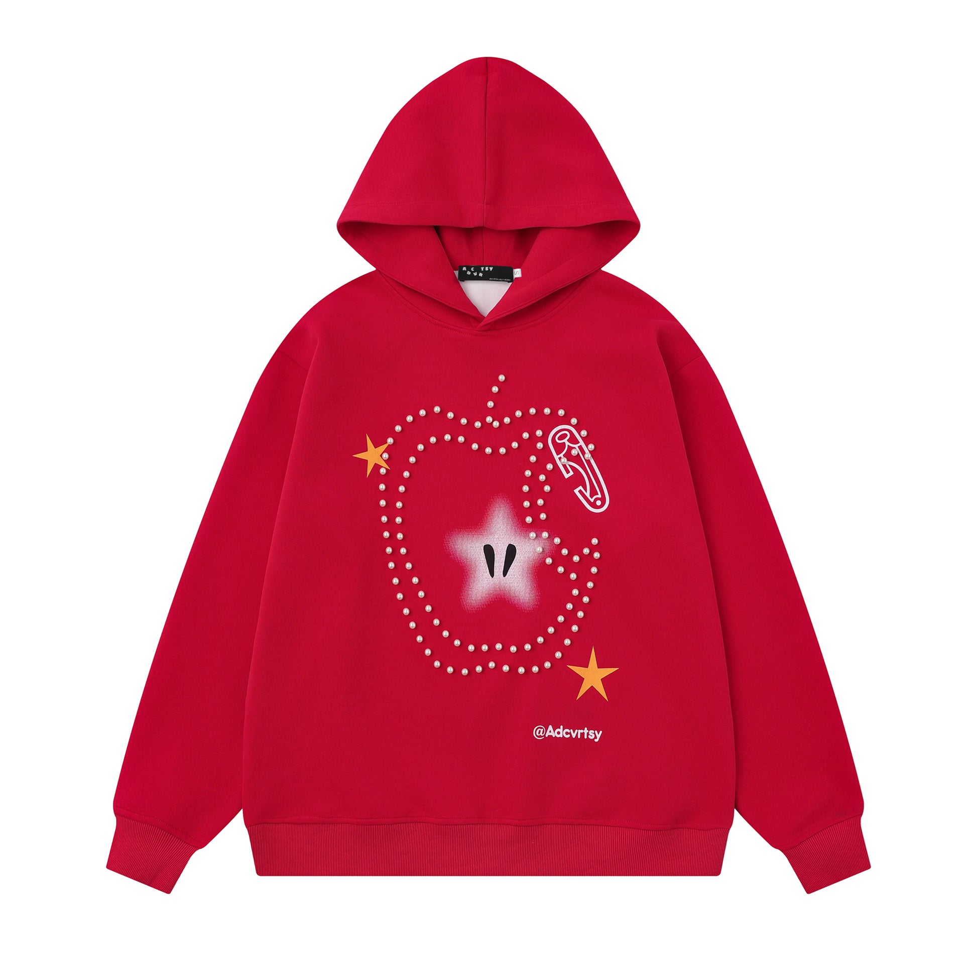 Glitter Star Apple Print | Oversized Hoodie - Santo 