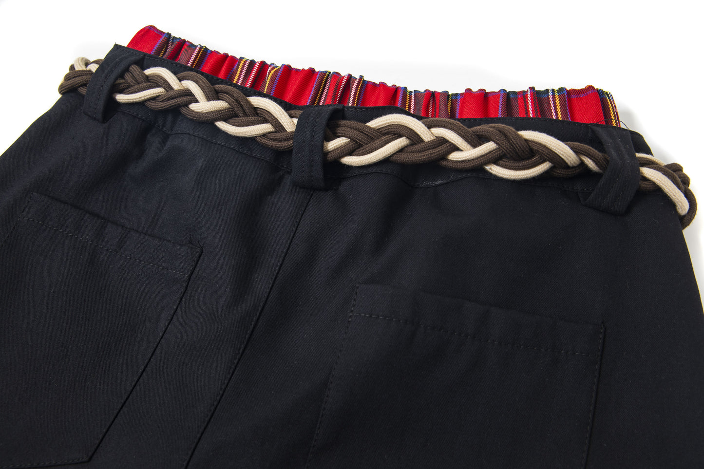 Plaid Waist Detail | Cargo Pants - Santo 