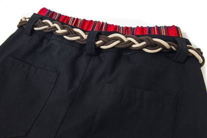 Plaid Waist Detail | Cargo Pants - Santo 