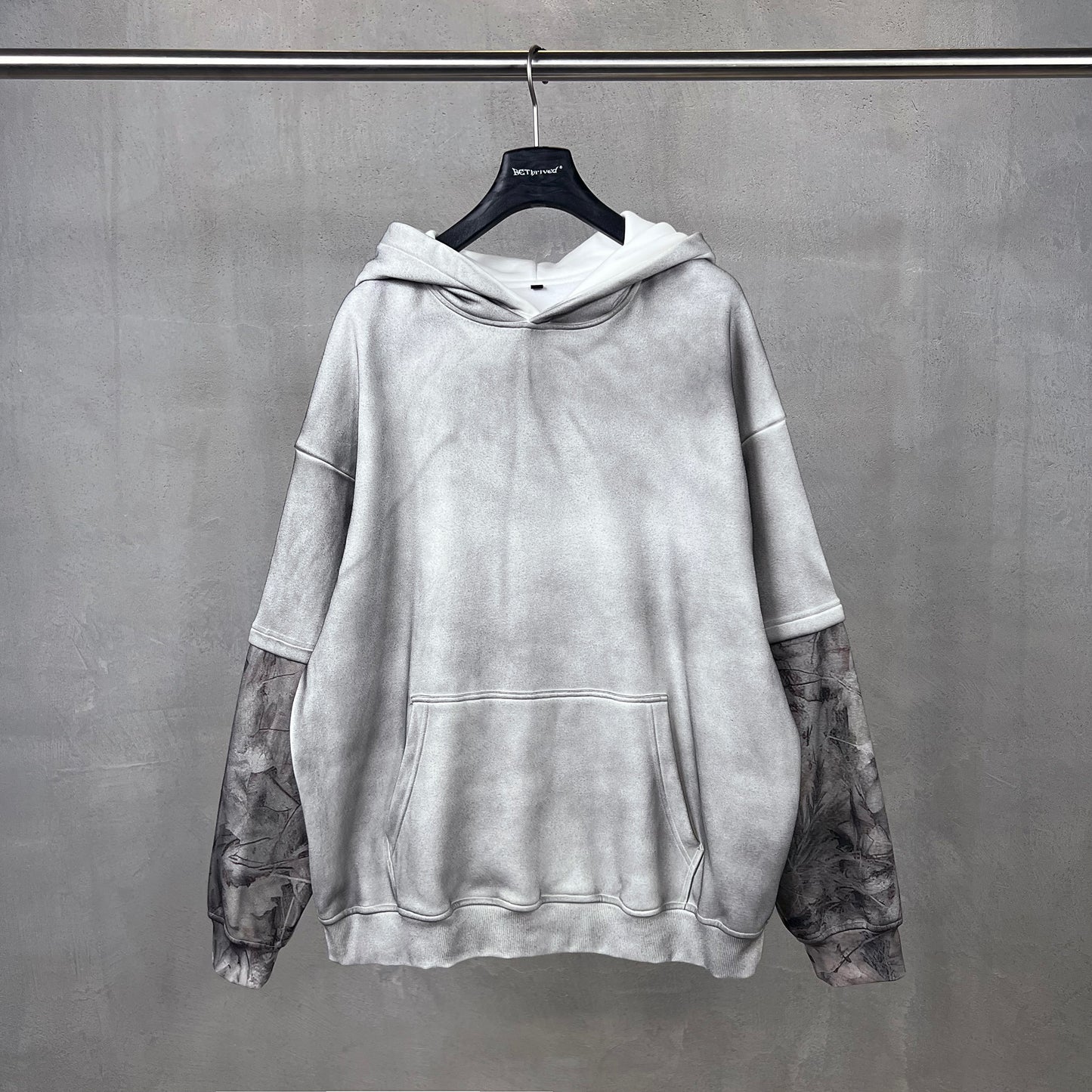 Frosted Camo Sleeve | Oversized Hoodie - Santo 