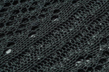 Crochet Mesh | Knit Zip Up Hoodie - Santo 