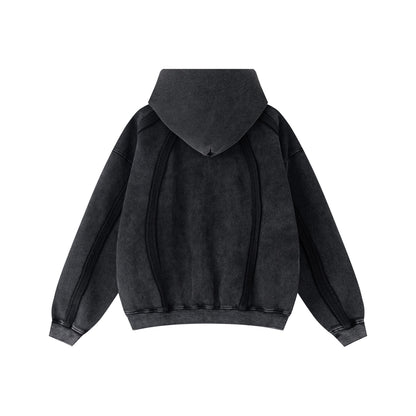 Structured Panel | Baggy Zip-Up Hoodie - Santo 