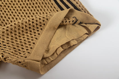 Mesh Stripe Knit | Baggy Shorts - Santo 