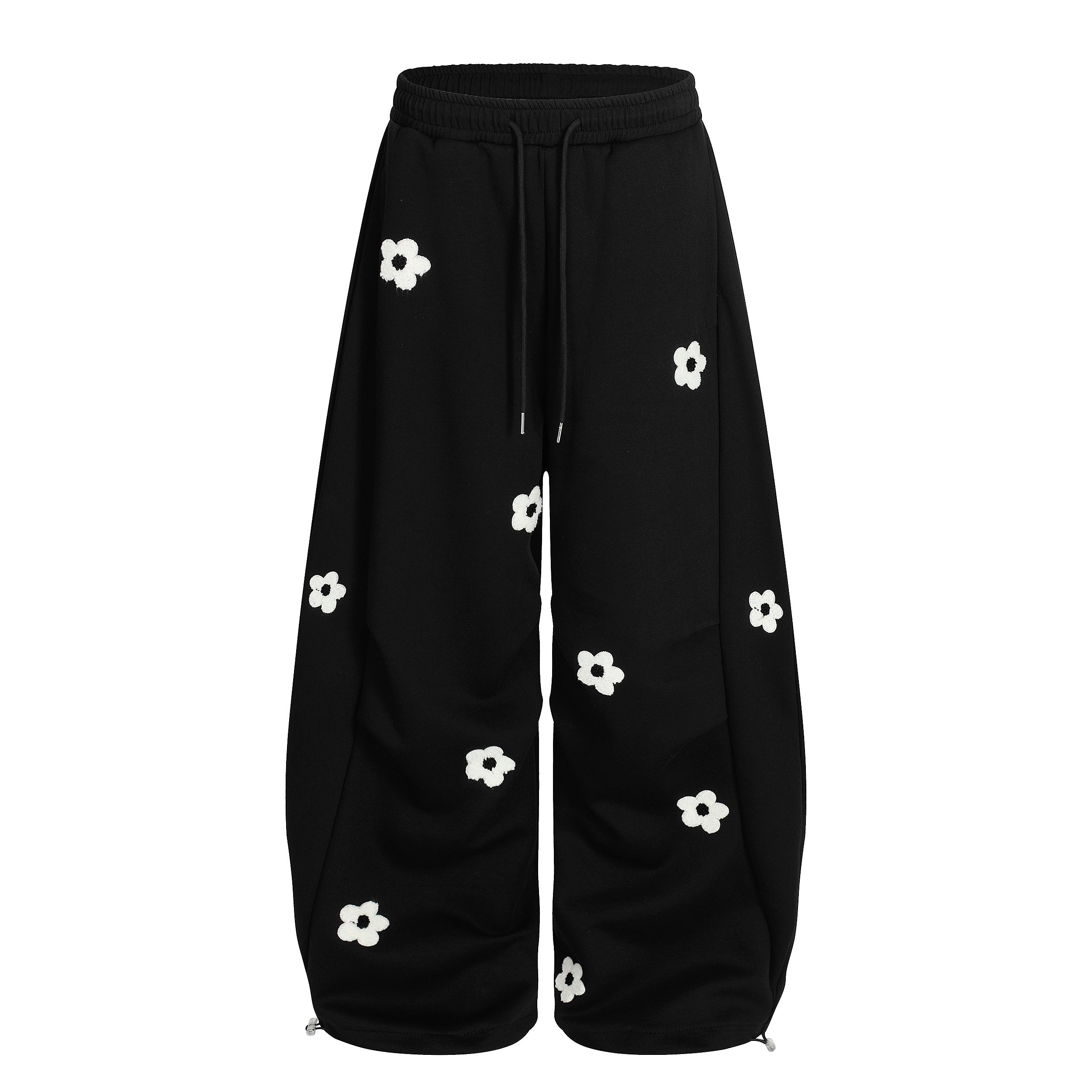 Petal Pockets | Floral Fleece Wide-Leg Pants