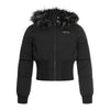 Fur Flare | Hooded Crop Puffer Jacket