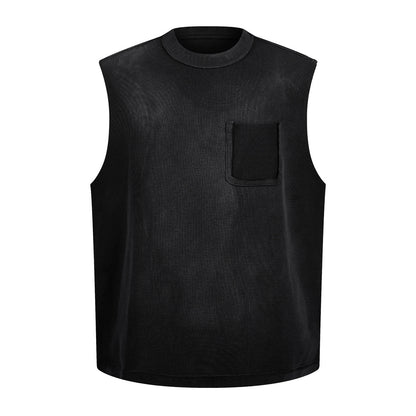 Midnight Utility | Sleeveless Pocket Knit Top - Santo 