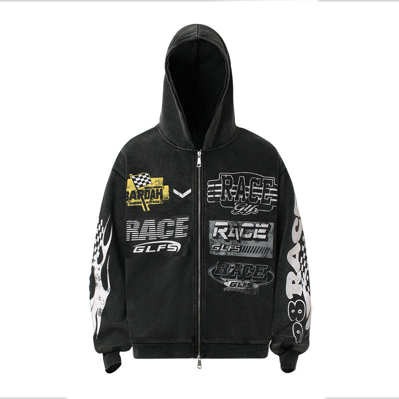 Washed Racing | Zip Up Hoodie
