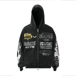 Washed Racing | Zip Up Hoodie