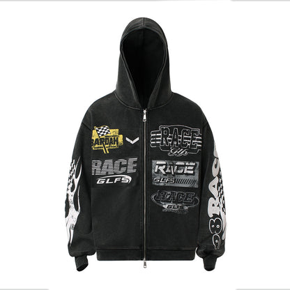 Washed Racing | Zip Up Hoodie