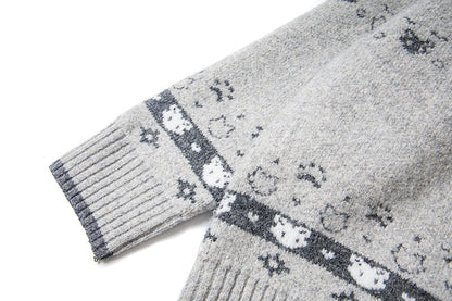 Puppy Charm | Knitted Cardigan with Faux Fur Hood - Santo 