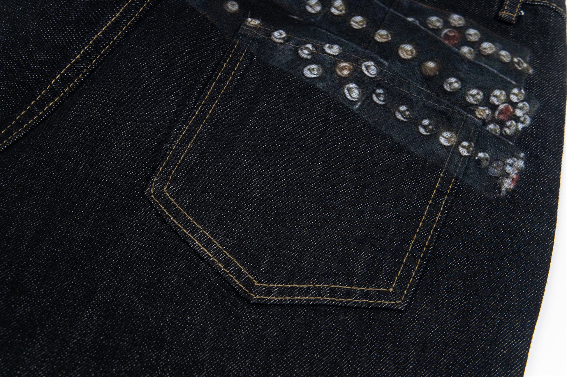 Studded Patchwork | Denim Jeans - Santo 