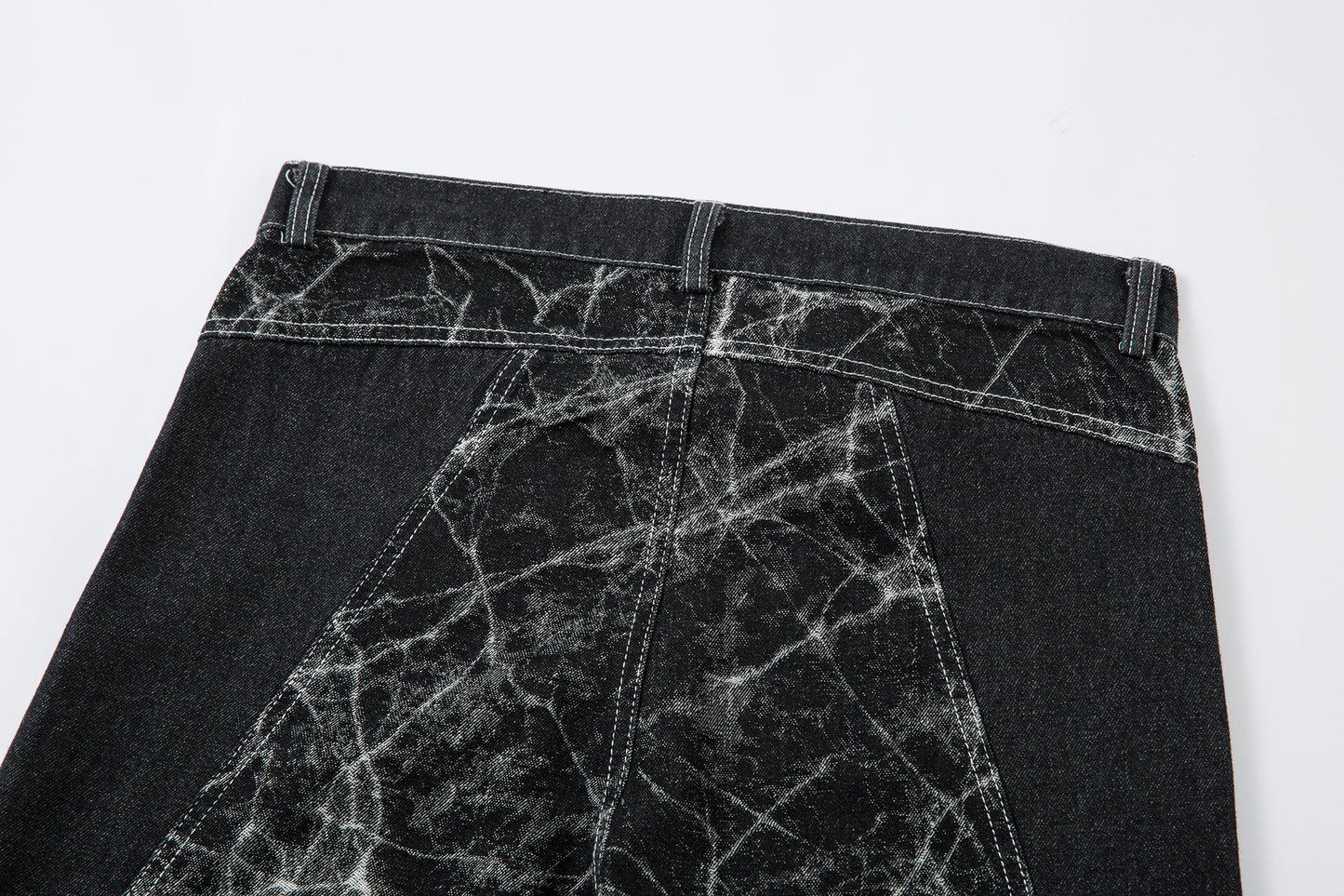 Cracked Panel Washed | Wide Jeans - Santo 