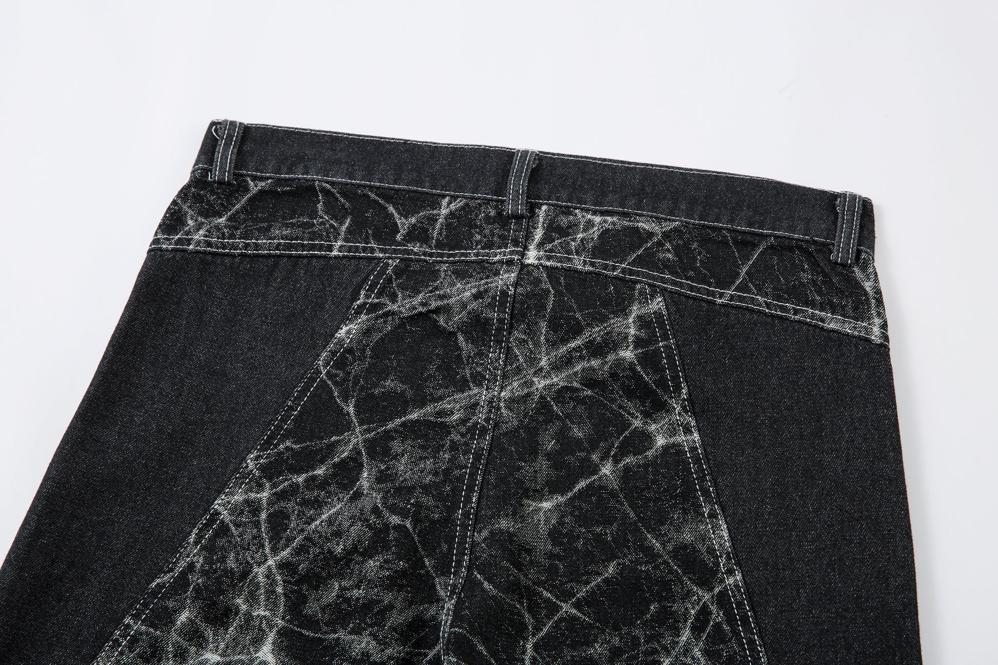 Cracked Panel Washed | Wide Jeans - Santo 