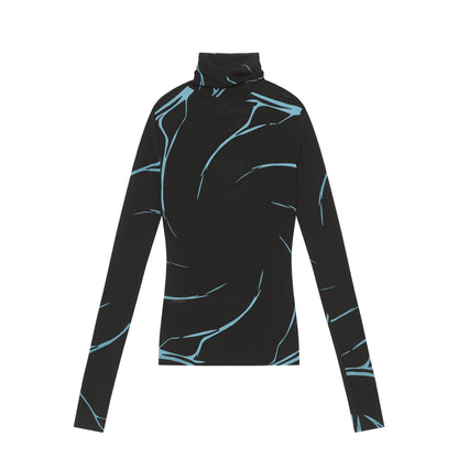 Abstract Line Graphic | Turtleneck Sweatshirt - Santo 