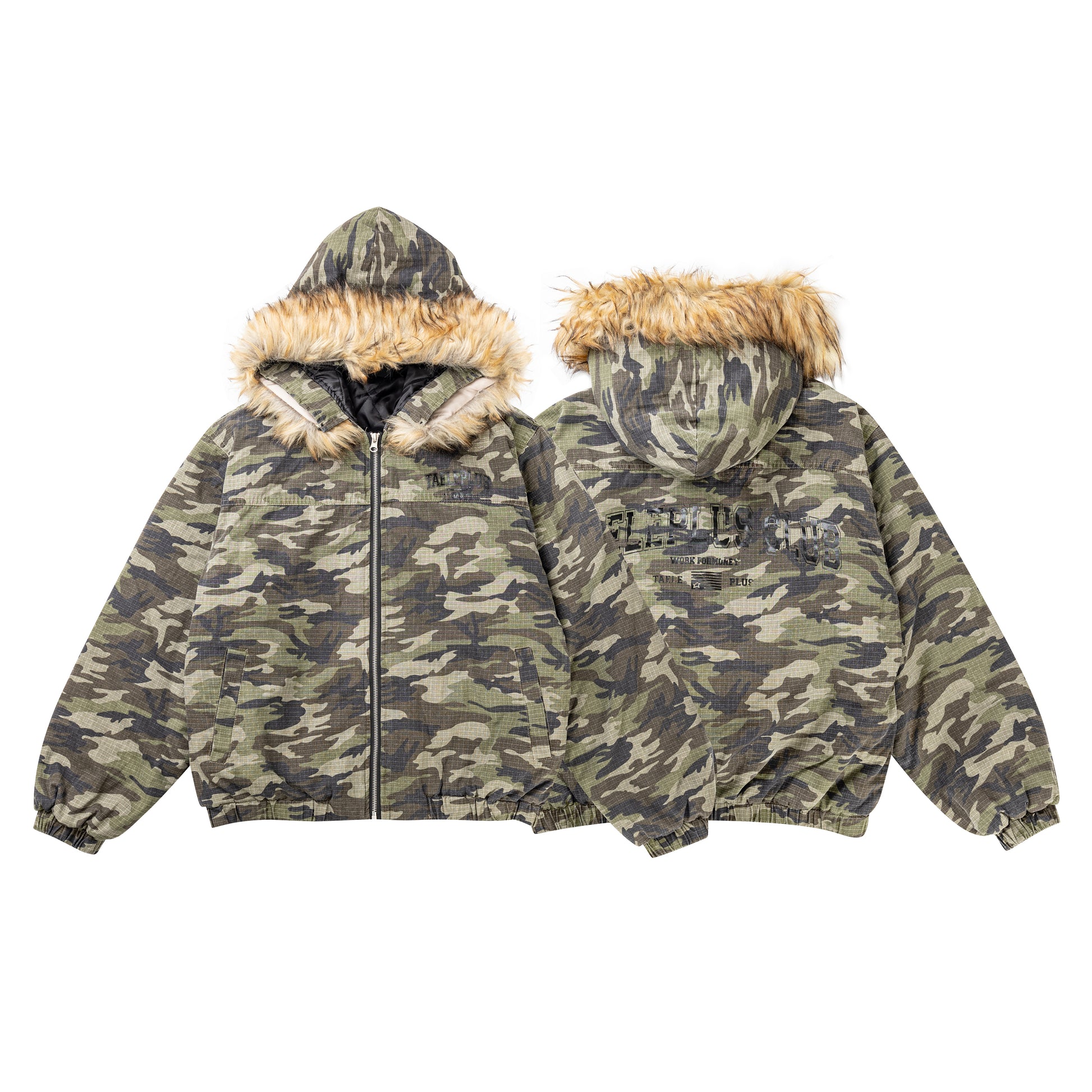 Camo Fur | Hooded Jacket - Santo 