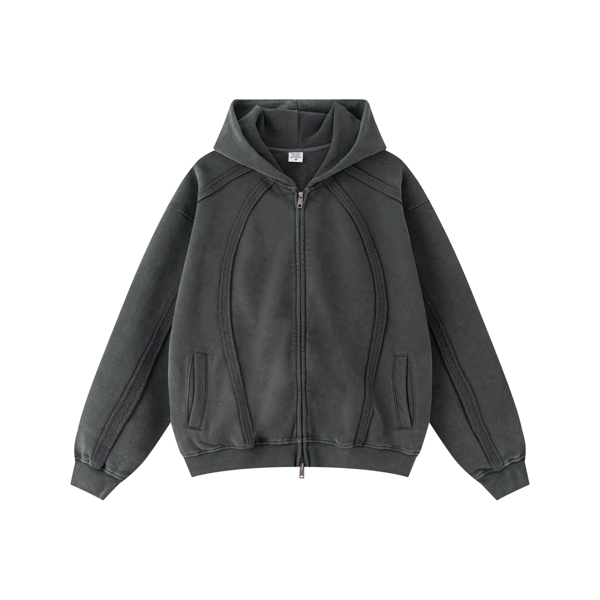 Structured Panel | Baggy Zip-Up Hoodie - Santo 