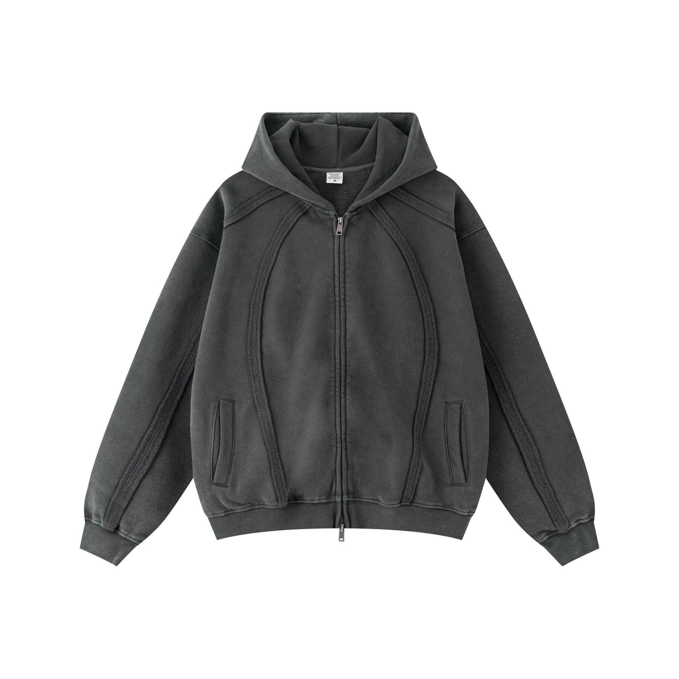 Structured Panel | Oversized Zip-Up Hoodie