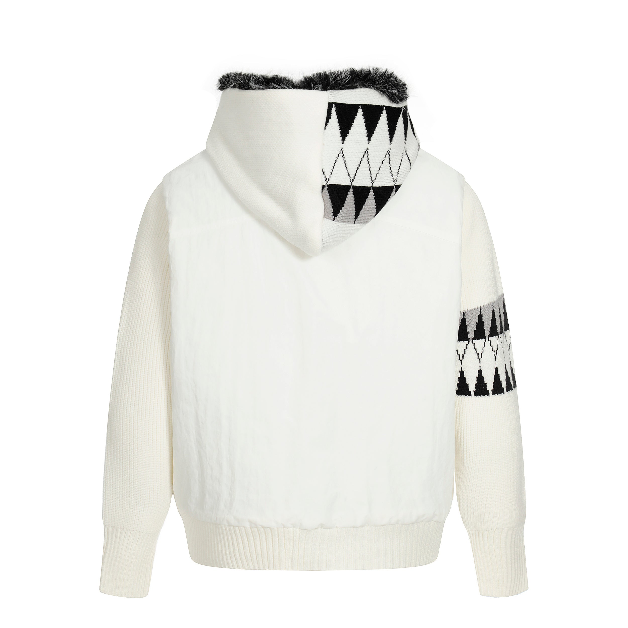 Knit Contrast | Fleece Hooded Jacket