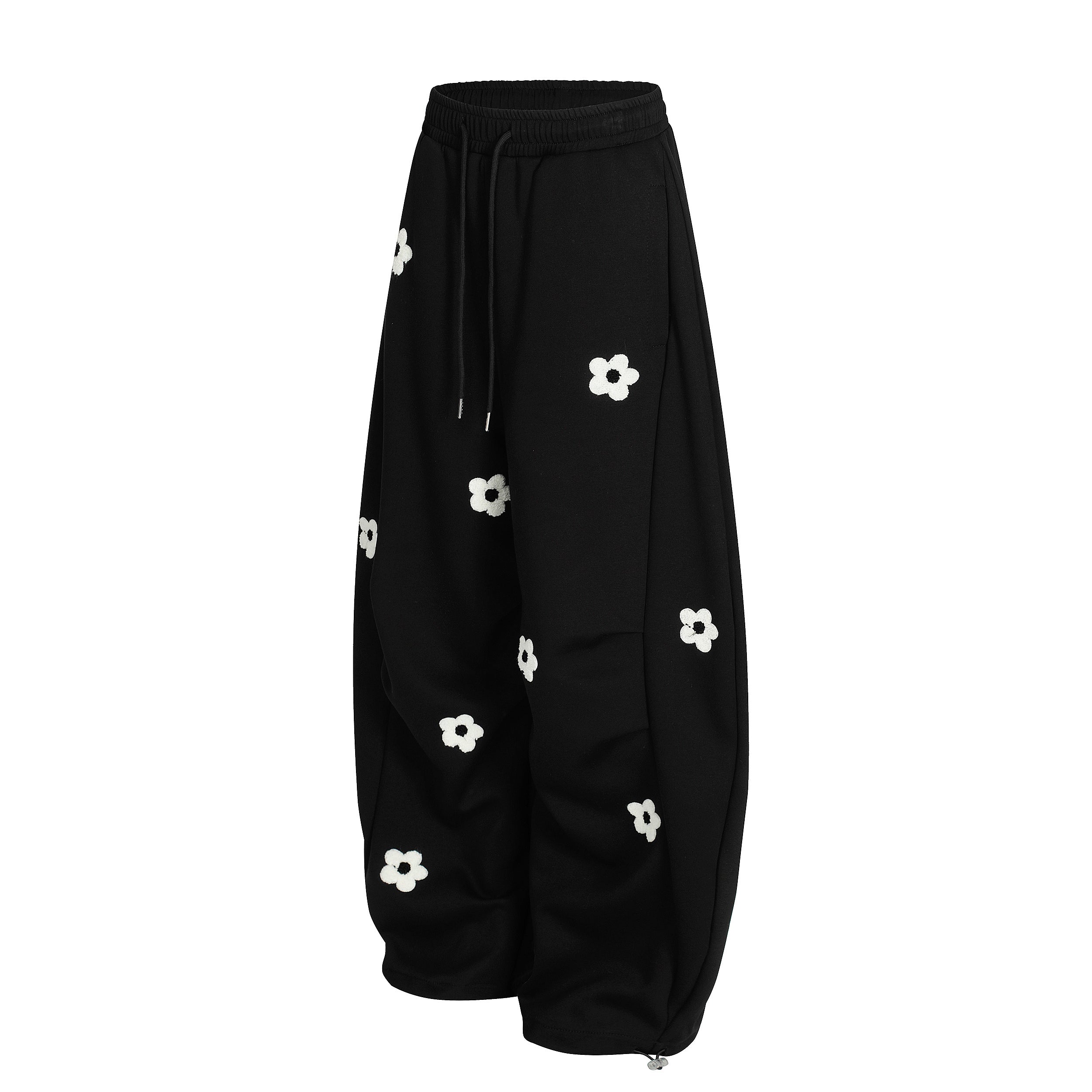 Petal Pockets | Floral Fleece Wide-Leg Pants