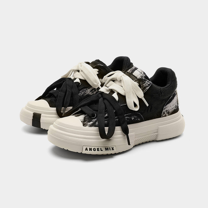 Duo Lace | Platform Canvas Sneakers - Santo 