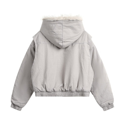 Spliced Fur | Hooded Quilted Jacket - Santo 