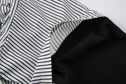 Graffiti Print Layered | Striped Sweatshirt - Santo 