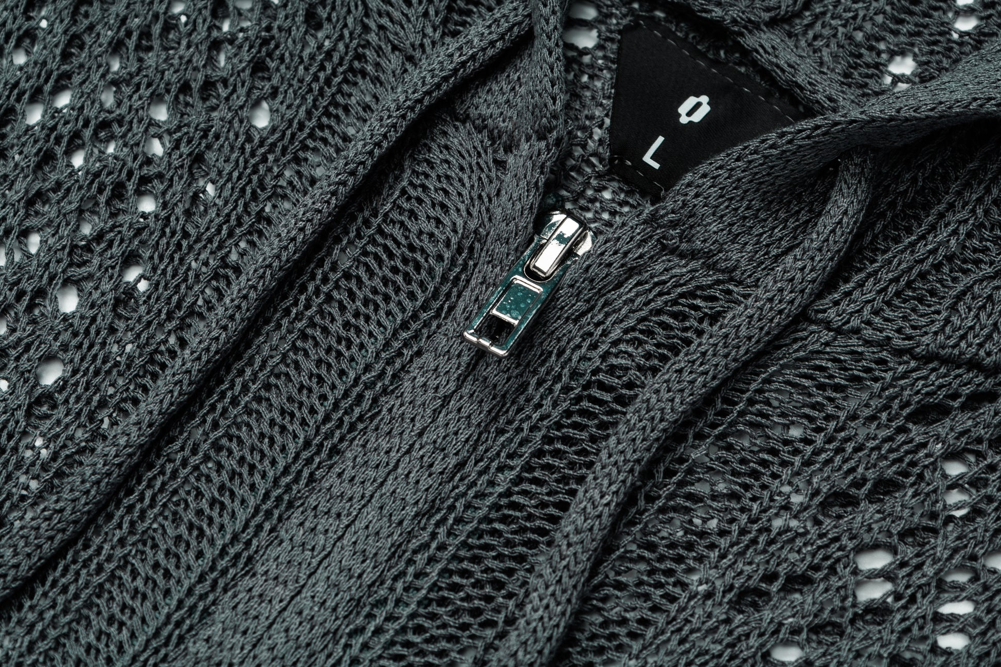 Crochet Mesh | Knit Zip Up Hoodie - Santo 