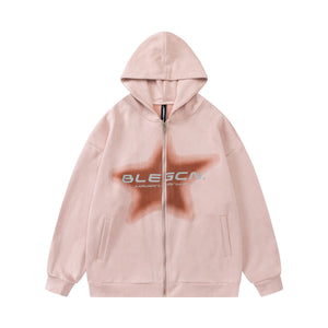 Spray Star | Zip Up Hoodie - Santo 